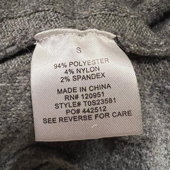 Grey Ribbed V Neck Sweater Size S - Picture 6 of 6